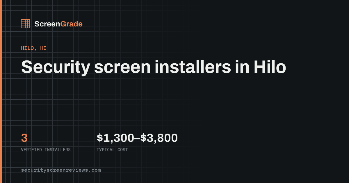 Solar Screens in Hilo, HI